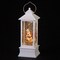Roman 10.75" White and Red LED Swirl Kneeling Lantern Christmas Tabletop Decor
